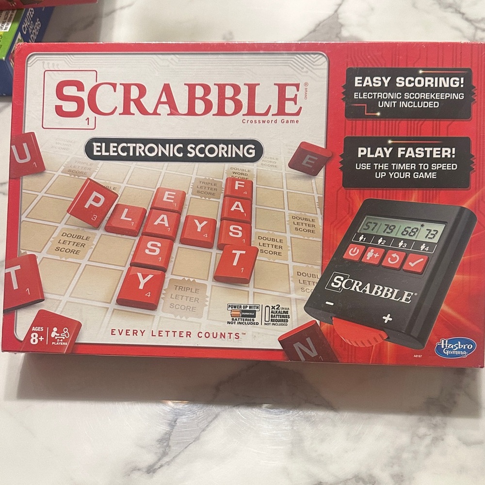 Hasbro Scrabble Electronic Scoring Game - Red and White
